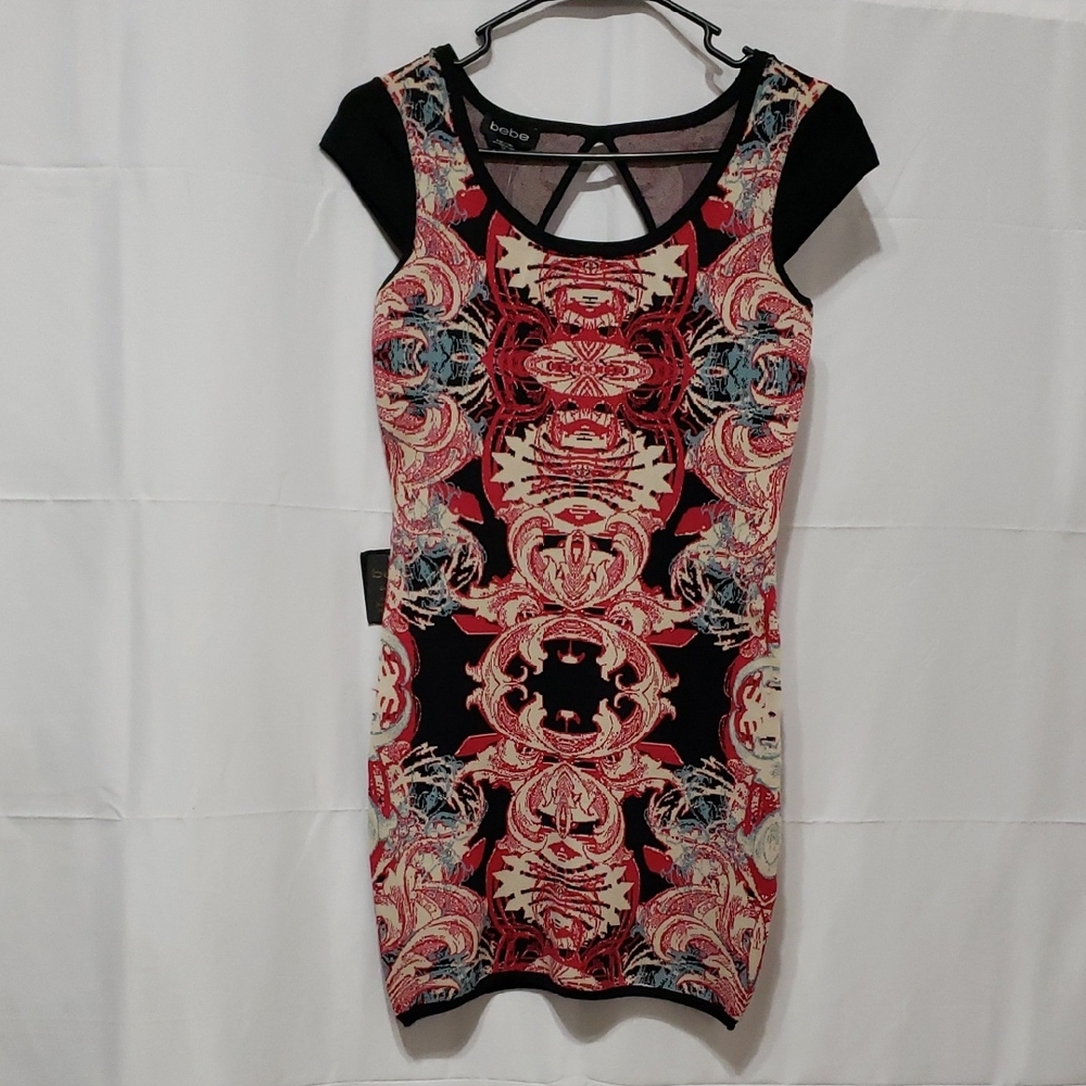 Bebe Artisan Jacquard Bodycon Dress. Size: Small  NWT